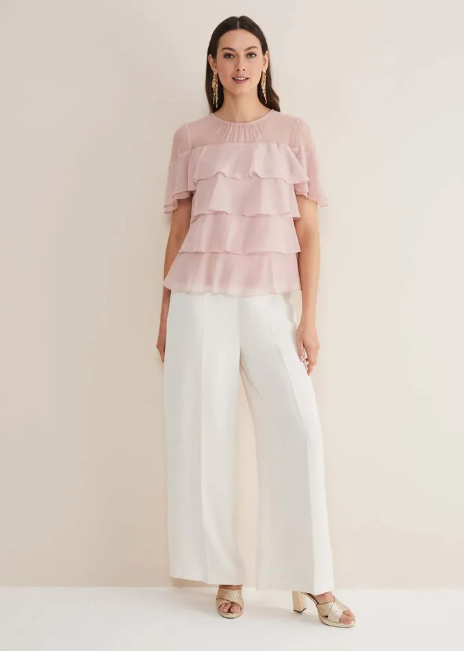 Phase Eight Shirts and Blouses Stacey Ruffle Blouse Soft Pink 8211 Women