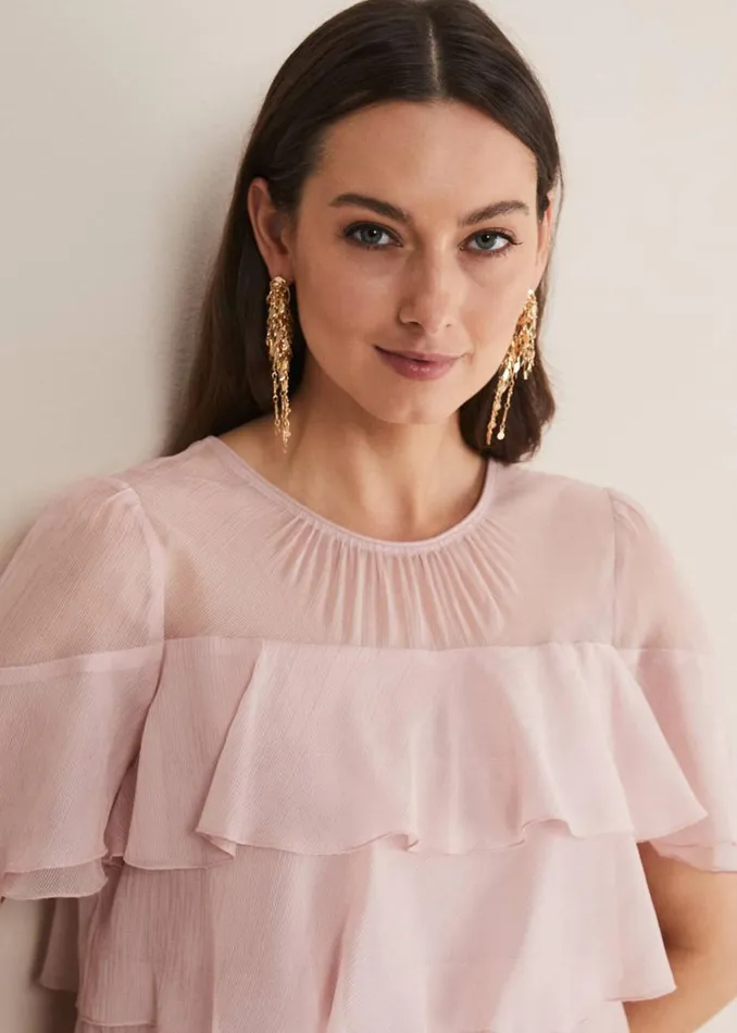 Phase Eight Shirts and Blouses Stacey Ruffle Blouse Soft Pink 8211 Women