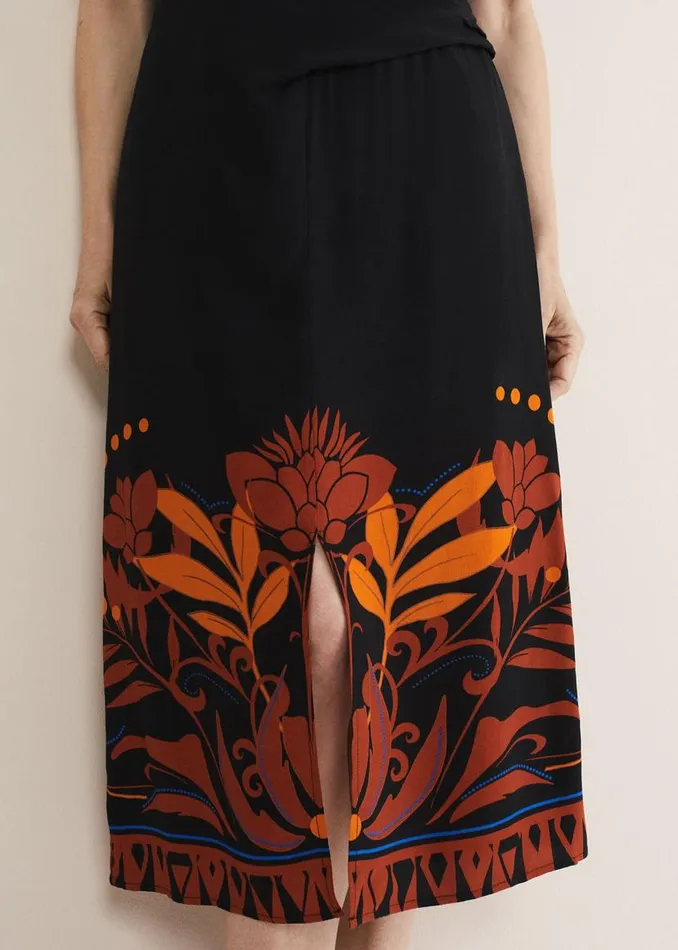 Phase Eight Skirts Bellita Placement Print Midi Skirt Blackmulti 8211 Women