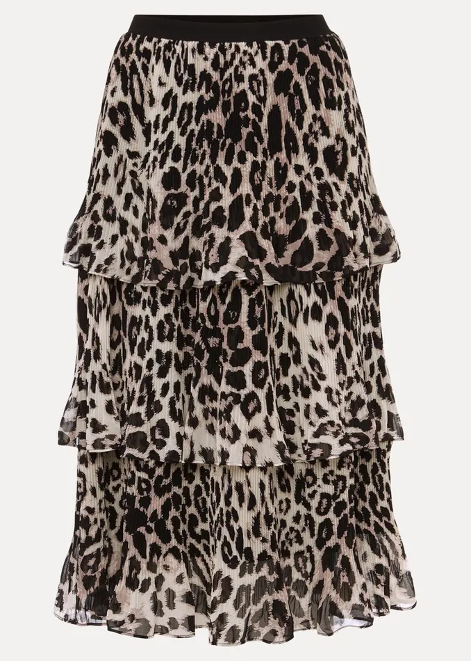 Phase Eight Skirts Chelsie Leopard Tiered Skirt Multicoloured 8211 Women
