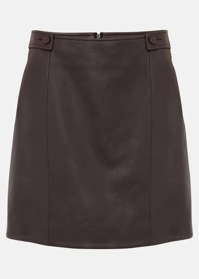 Phase Eight Skirts Nadine Leather ALine Skirt Mulberry 8211 Women
