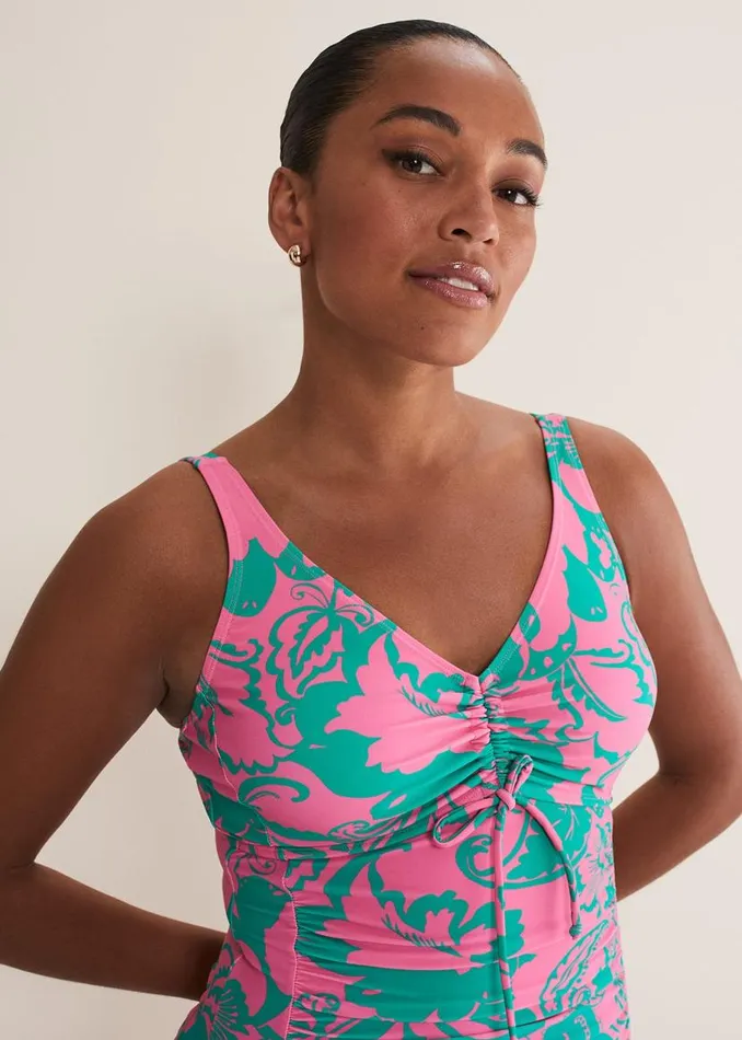 Phase Eight Swimwear Paisley Printed Swimsuit Greenpink 8211 Women