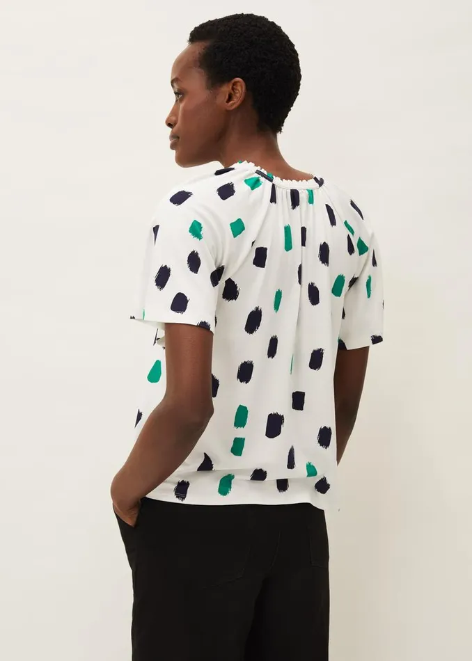 Phase Eight Tops and TShirts Dia Spot Print Top Ivory Multi 8211 Women