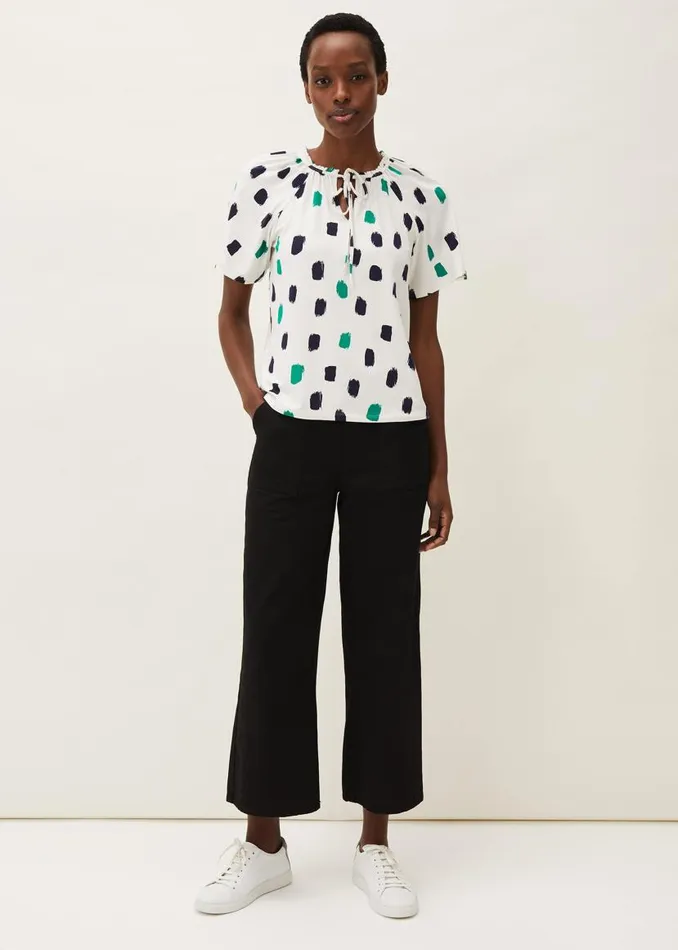 Phase Eight Tops and TShirts Dia Spot Print Top Ivory Multi 8211 Women