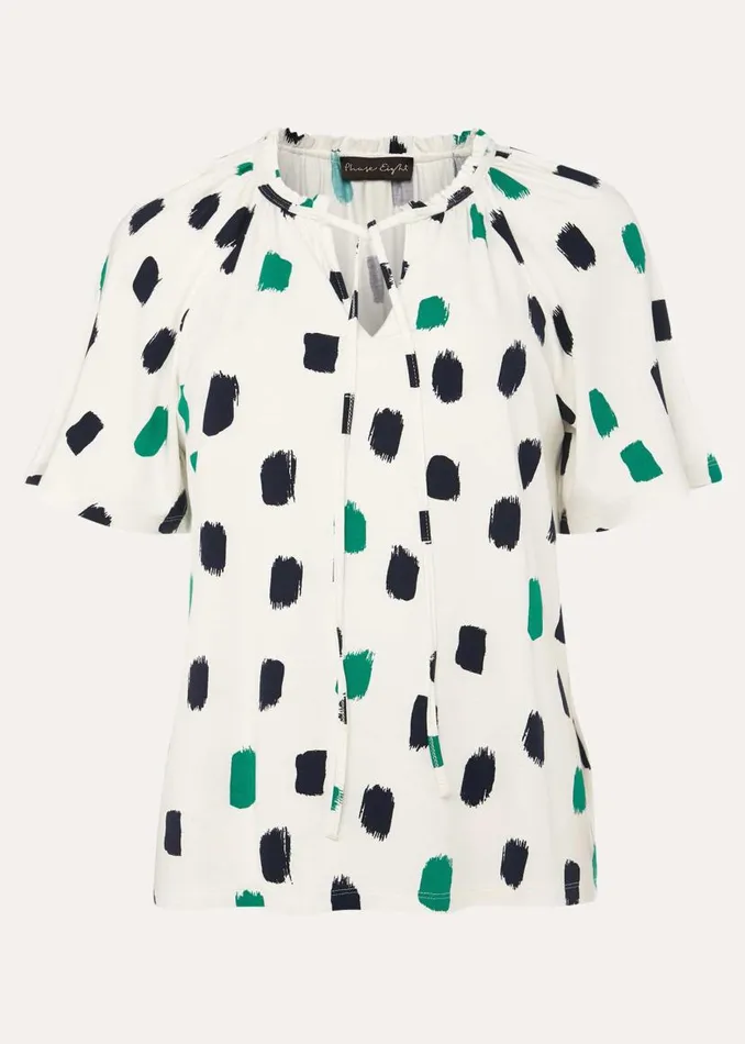 Phase Eight Tops and TShirts Dia Spot Print Top Ivory Multi 8211 Women