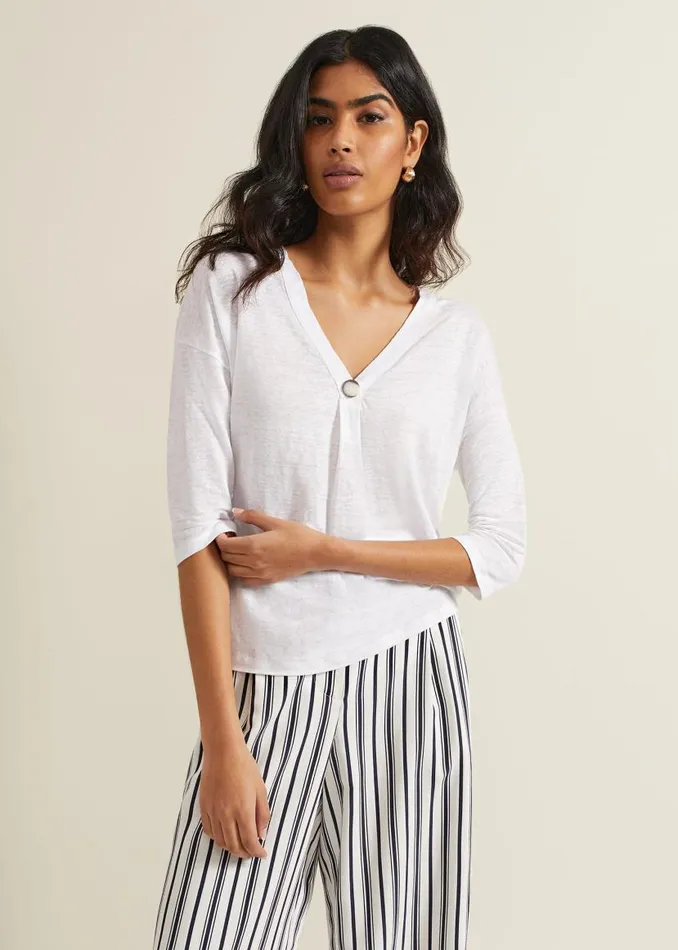 Phase Eight Tops and TShirts Leah Linen Top White 8211 Women