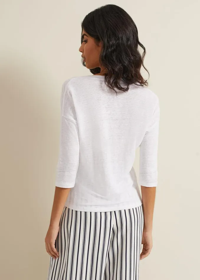 Phase Eight Tops and TShirts Leah Linen Top White 8211 Women