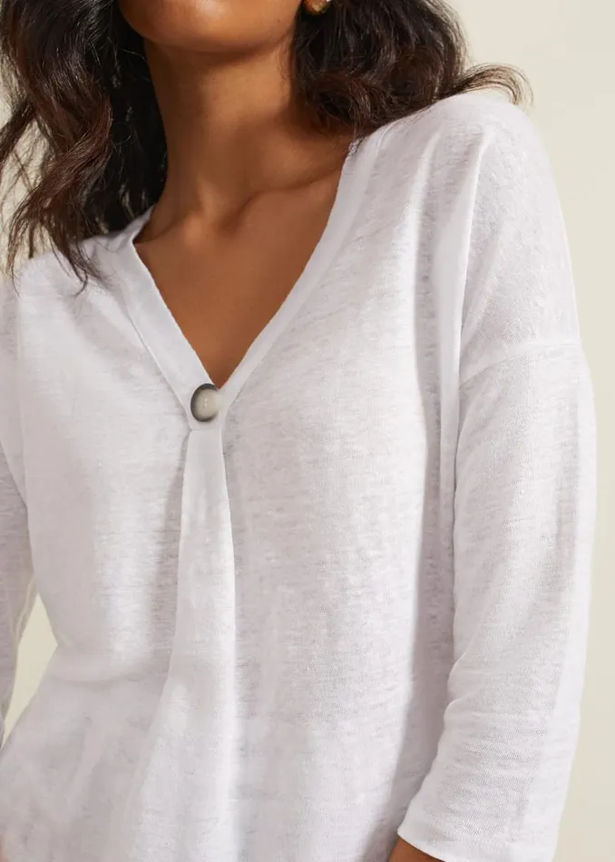 Phase Eight Tops and TShirts Leah Linen Top White 8211 Women