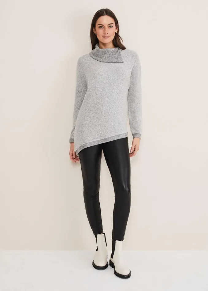 Phase Eight Tops and TShirts Lorella Split Snuggle Top Grey 8211 Women