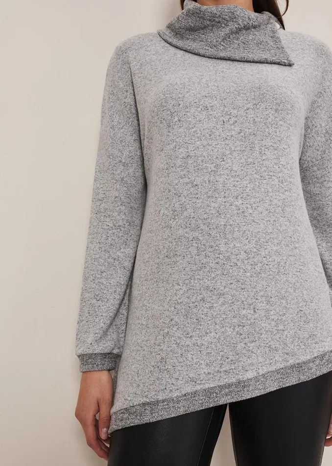 Phase Eight Tops and TShirts Lorella Split Snuggle Top Grey 8211 Women
