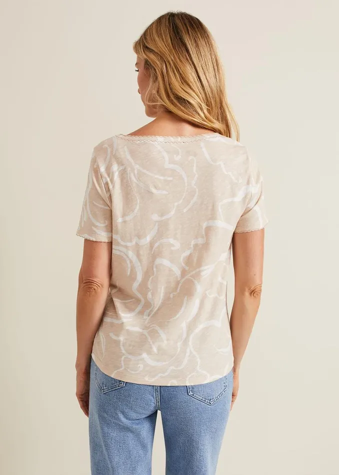 Phase Eight Tops and TShirts Nia Linear Print Top Neutral 8211 Women