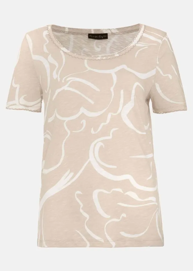 Phase Eight Tops and TShirts Nia Linear Print Top Neutral 8211 Women