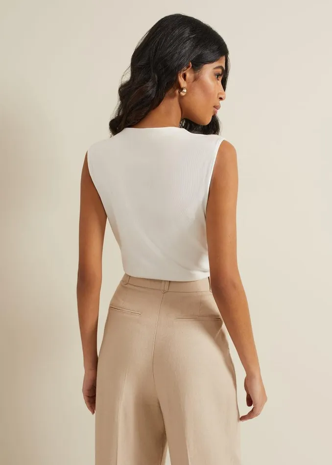 Phase Eight Tops and TShirts Sutton Sleeveless Drape Rib Top Ivory 8211 Women Phase Eight Tops and TShirts Sutton Sleeveless Drape Rib Top Ivory 8211 Women