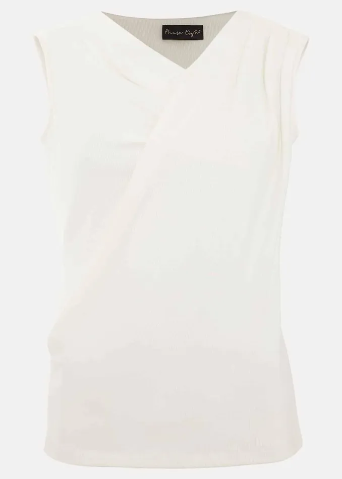 Phase Eight Tops and TShirts Sutton Sleeveless Drape Rib Top Ivory 8211 Women Phase Eight Tops and TShirts Sutton Sleeveless Drape Rib Top Ivory 8211 Women