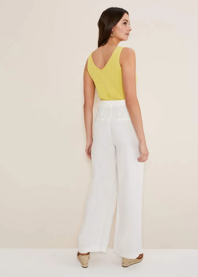 Phase Eight Trousers Aaliyah White Linen Wide Leg Trousers White 8211 Women