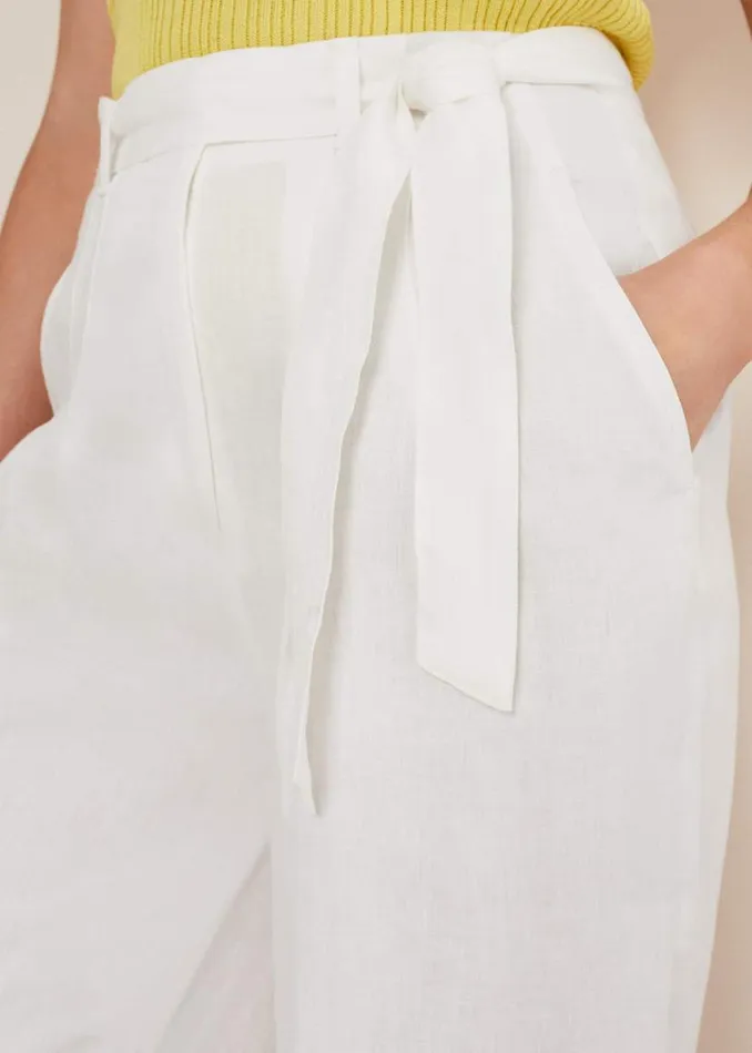 Phase Eight Trousers Aaliyah White Linen Wide Leg Trousers White 8211 Women