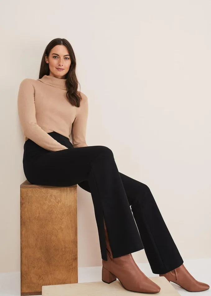 Phase Eight Trousers Ara Side Split Bootcut Ponte Trouser Black 8211 Women