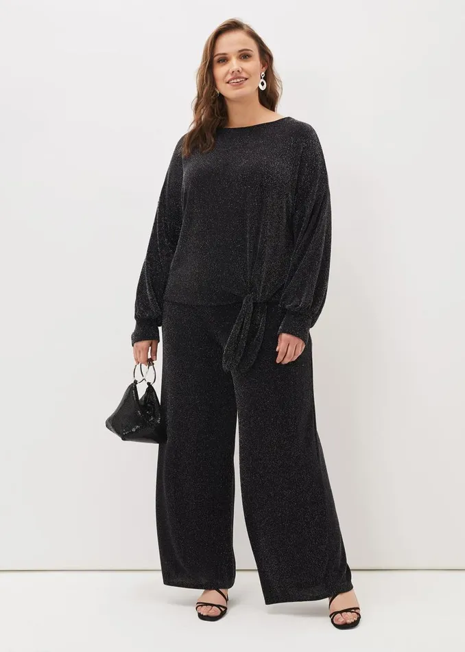 Phase Eight Trousers Mell Shimmer Lurex CoOrd Trousers Blacksilver 8211 Women