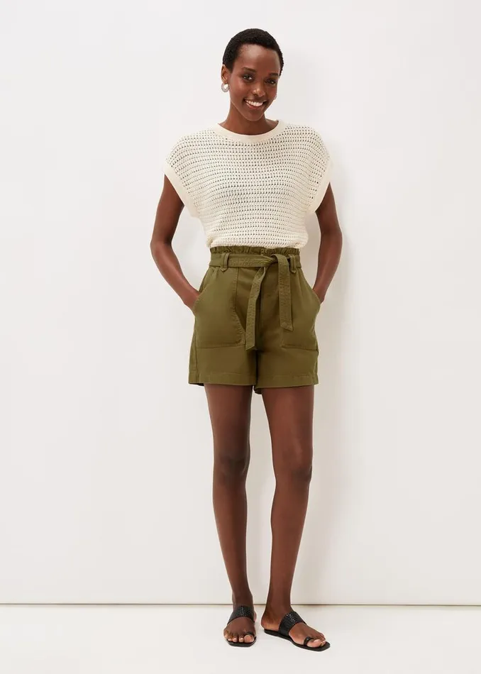 Phase Eight Trousers Pollie Denim Cargo Shorts Khaki 8211 Women