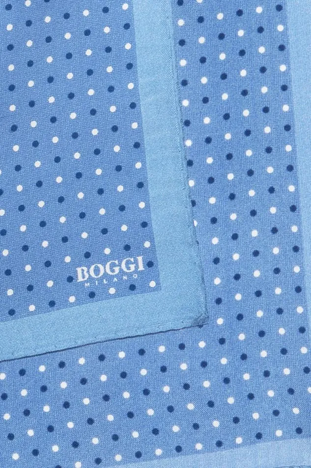 Pocket Squares Men Boggi Milano Polka Dot Silk Pocket Square Light Blu Pocket Squares Men Boggi Milano Polka Dot Silk Pocket Square Light Blu