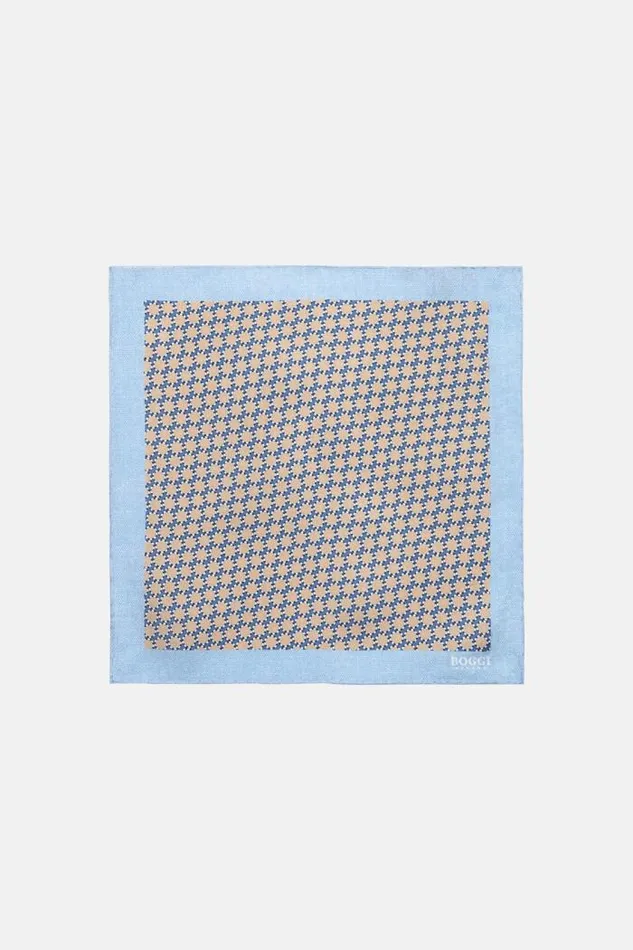 Pocket Squares Men Boggi Milano Silk Pocket Square With Medalions Motif Beige