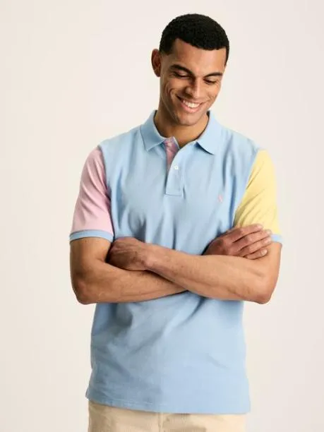 Polo Shirts Men Joules Blue Colourblock Polo Shirt