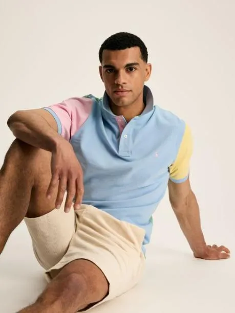 Polo Shirts Men Joules Blue Colourblock Polo Shirt