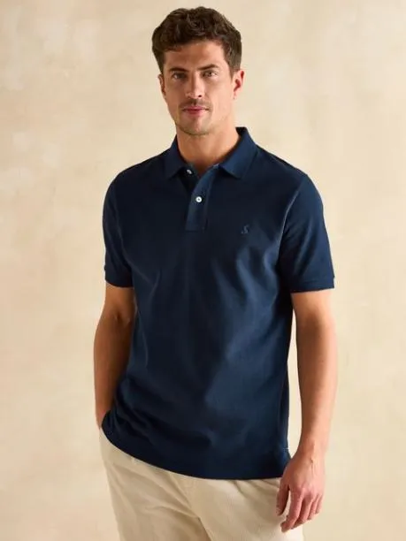 Polo Shirts Men Joules Navy Blue Regular Fit Cotton Pique Polo Shirt