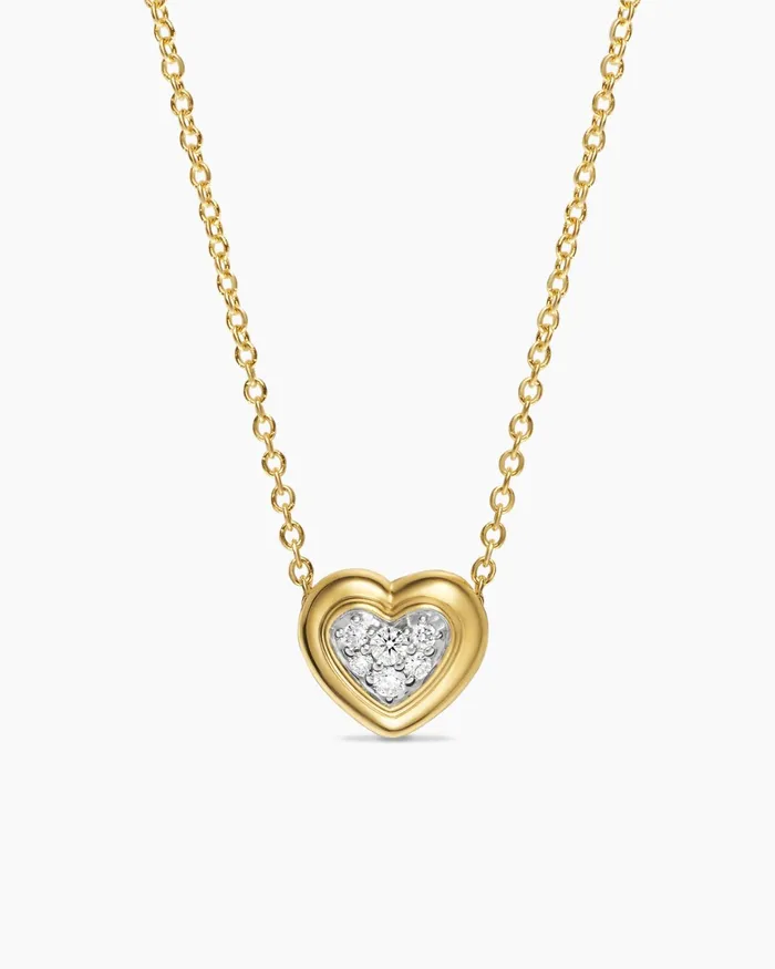 Puffy Heart Pendant Necklace In 18K Yellow Gold With Diamonds 78mm Women David Yurman Pendant Puffy Heart Pendant Necklace In 18K Yellow Gold With Diamonds 78mm Women David Yurman Pendant