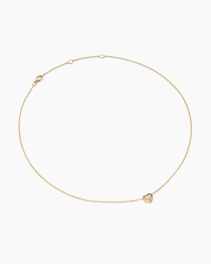 Puffy Heart Pendant Necklace In 18K Yellow Gold With Diamonds 78mm Women David Yurman Pendant