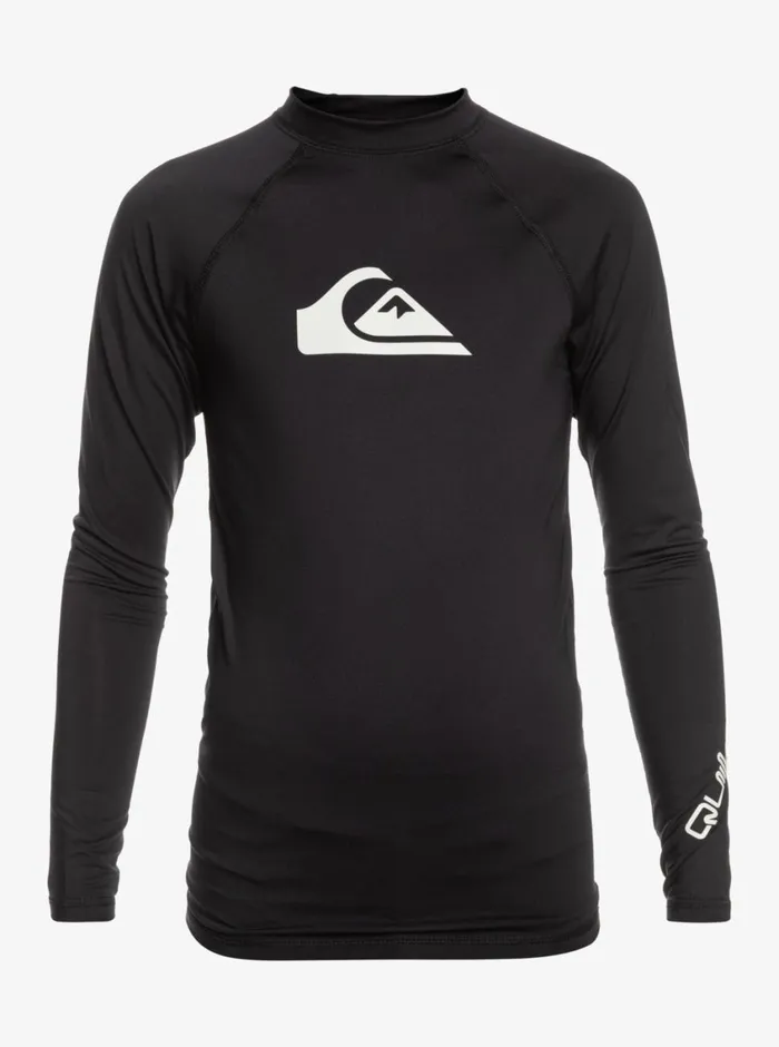 Quiksilver 816 All Time Ls Youth LSL Surf Tee Black Boys Rashguards