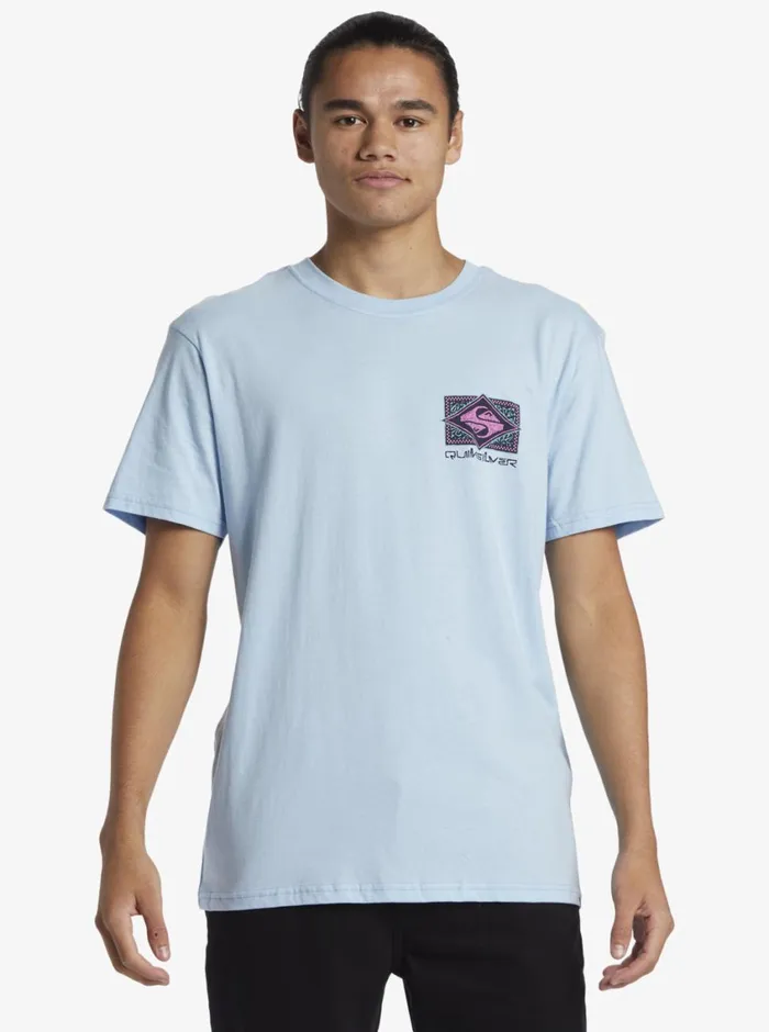 Quiksilver Black Flash TShirt Clear Sky Mens Tees Quiksilver Black Flash TShirt Clear Sky Mens Tees