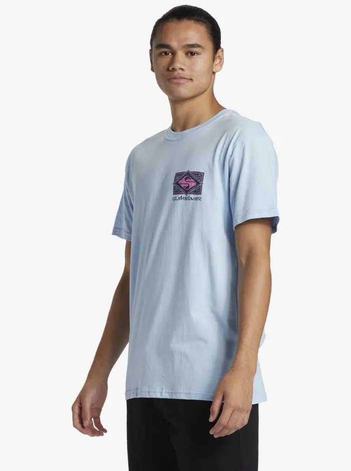 Quiksilver Black Flash TShirt Clear Sky Mens Tees Quiksilver Black Flash TShirt Clear Sky Mens Tees