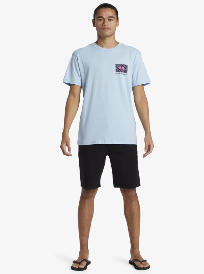 Quiksilver Black Flash TShirt Clear Sky Mens Tees Quiksilver Black Flash TShirt Clear Sky Mens Tees