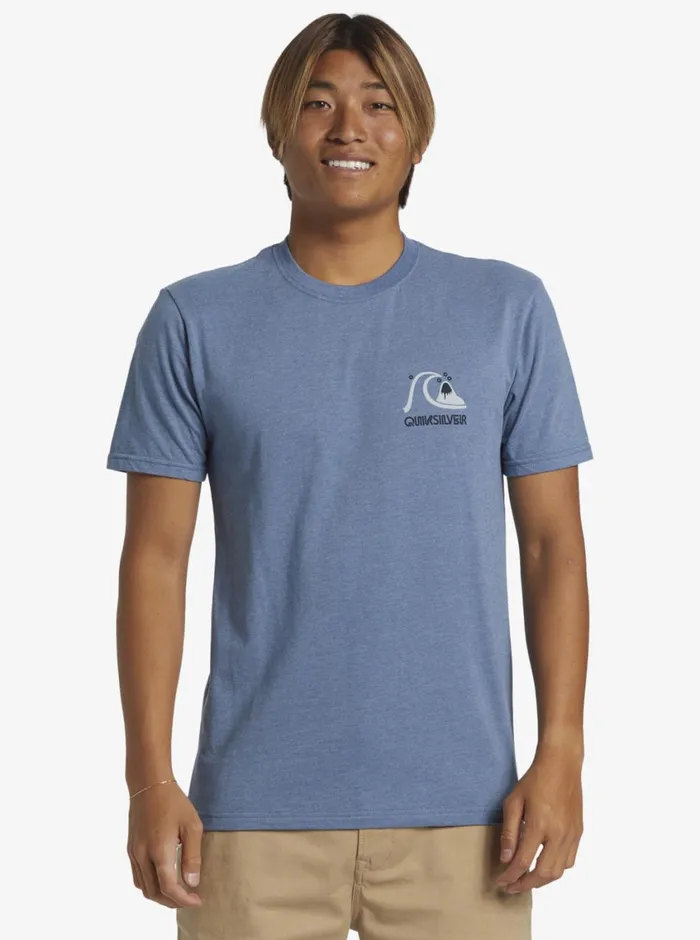 Quiksilver Circle Back TShirt Bering Sea Heather Mens Tees Quiksilver Circle Back TShirt Bering Sea Heather Mens Tees