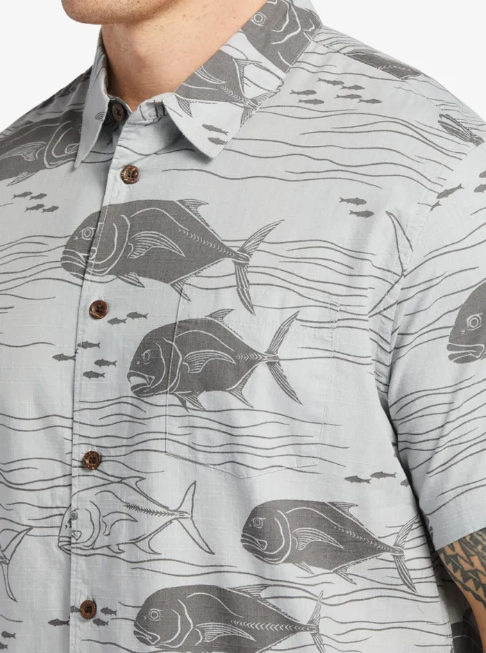 Quiksilver Dive Sites Woven Shirt Harbor Mist Dive Sites MensWaterman Shirts and Polos