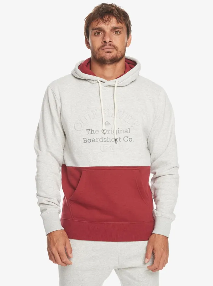 Quiksilver Emboss Hoodie Light Grey Heather Mens Sweatshirts and Hoodies