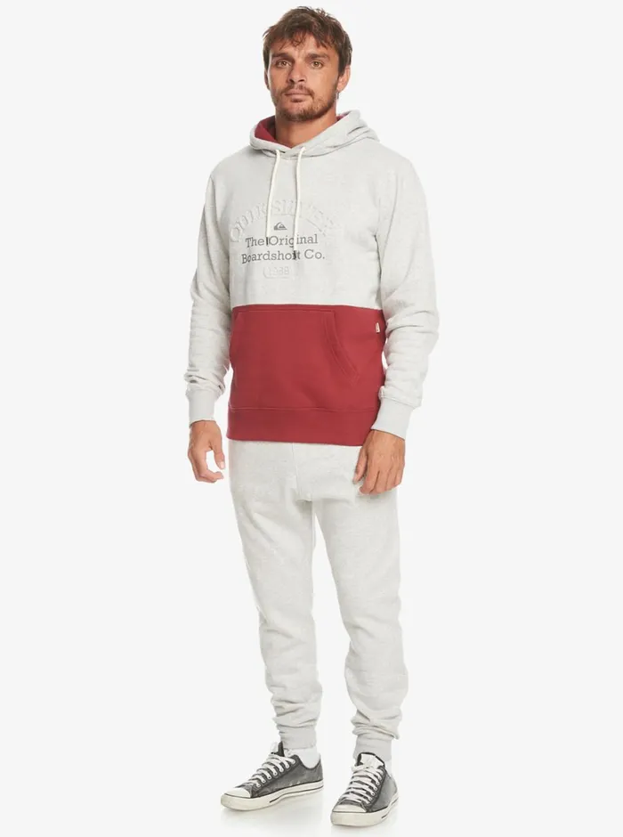 Quiksilver Emboss Hoodie Light Grey Heather Mens Sweatshirts and Hoodies
