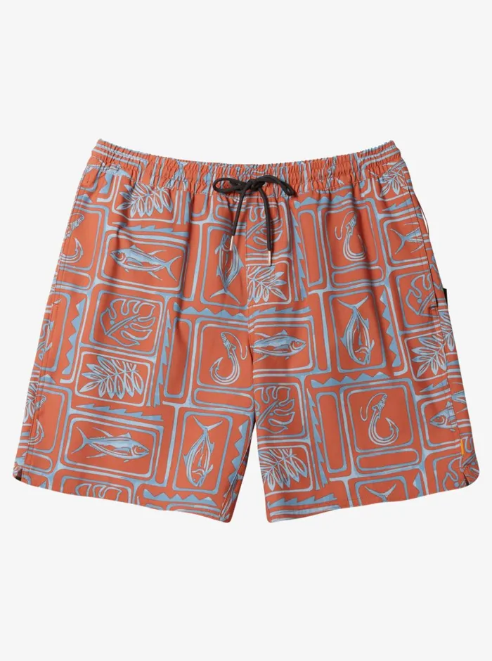 Quiksilver Framed Volley 17034 Elastic Waist Shorts Framed Art Mango MensWaterman Elastic Waist Quiksilver Framed Volley 17034 Elastic Waist Shorts Framed Art Mango MensWaterman Elastic Waist