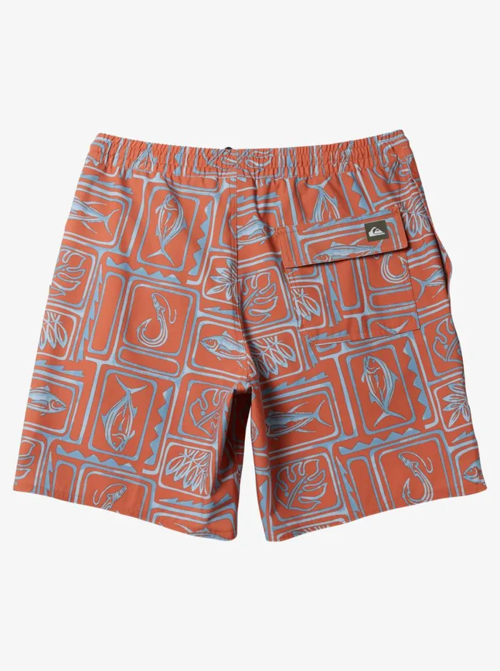 Quiksilver Framed Volley 17034 Elastic Waist Shorts Framed Art Mango MensWaterman Elastic Waist Quiksilver Framed Volley 17034 Elastic Waist Shorts Framed Art Mango MensWaterman Elastic Waist