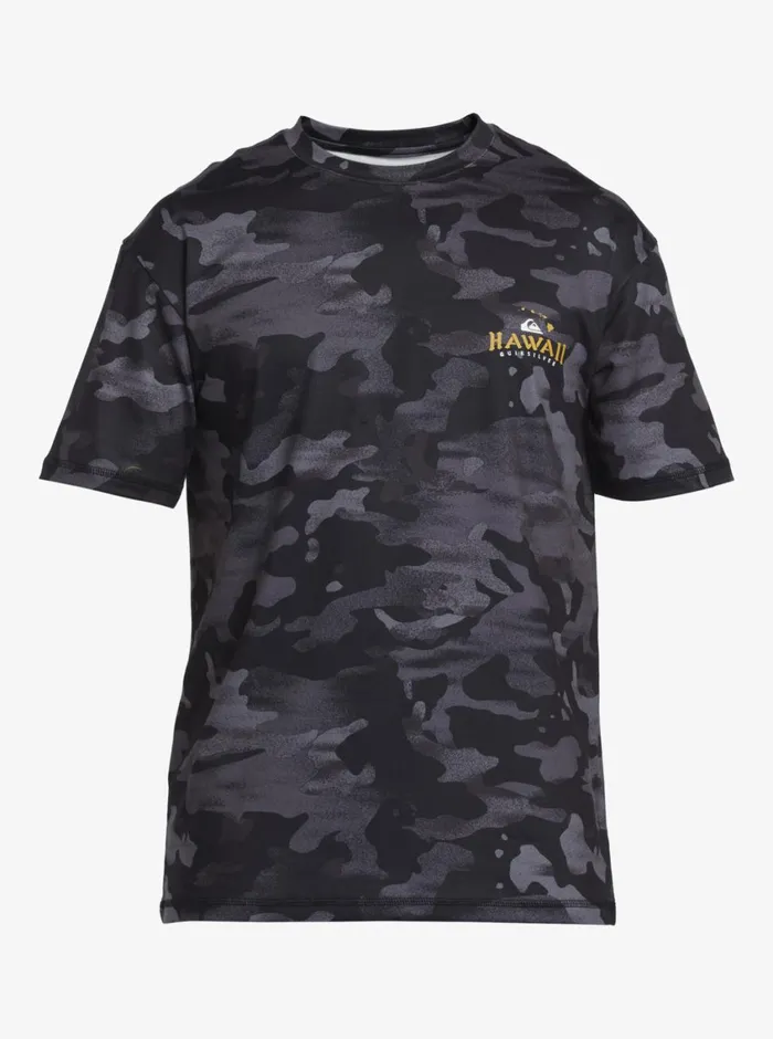 Quiksilver Hi Royalty Surf Short Sleeve UPF 50 Surf TShirt Hi Camo Black Mens Rashguards Quiksilver Hi Royalty Surf Short Sleeve UPF 50 Surf TShirt Hi Camo Black Mens Rashguards