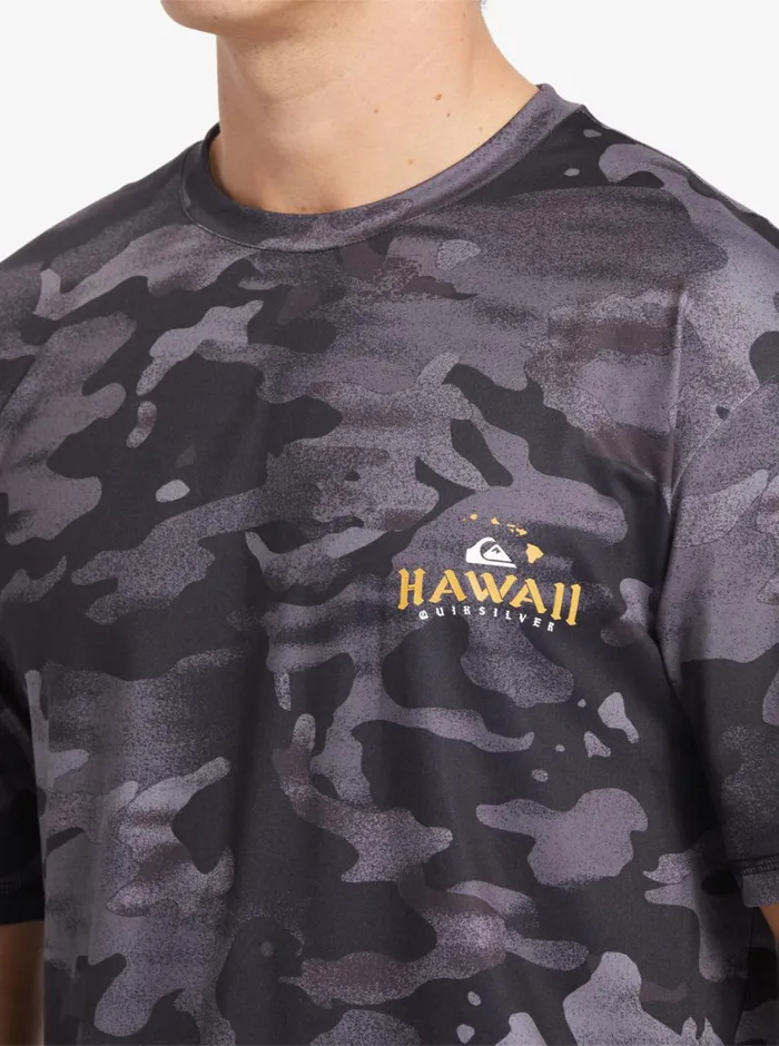 Quiksilver Hi Royalty Surf Short Sleeve UPF 50 Surf TShirt Hi Camo Black Mens Rashguards