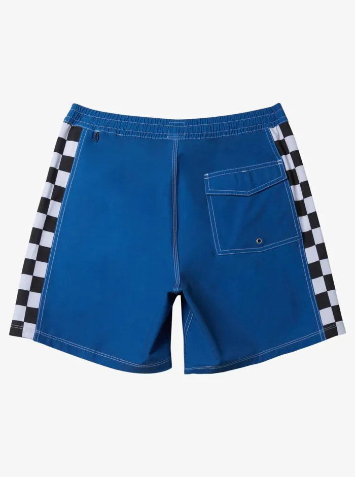 Quiksilver Original Arch Volley 17034 Elastic Waist Shorts Monaco Blue Mens Elastic Waist
