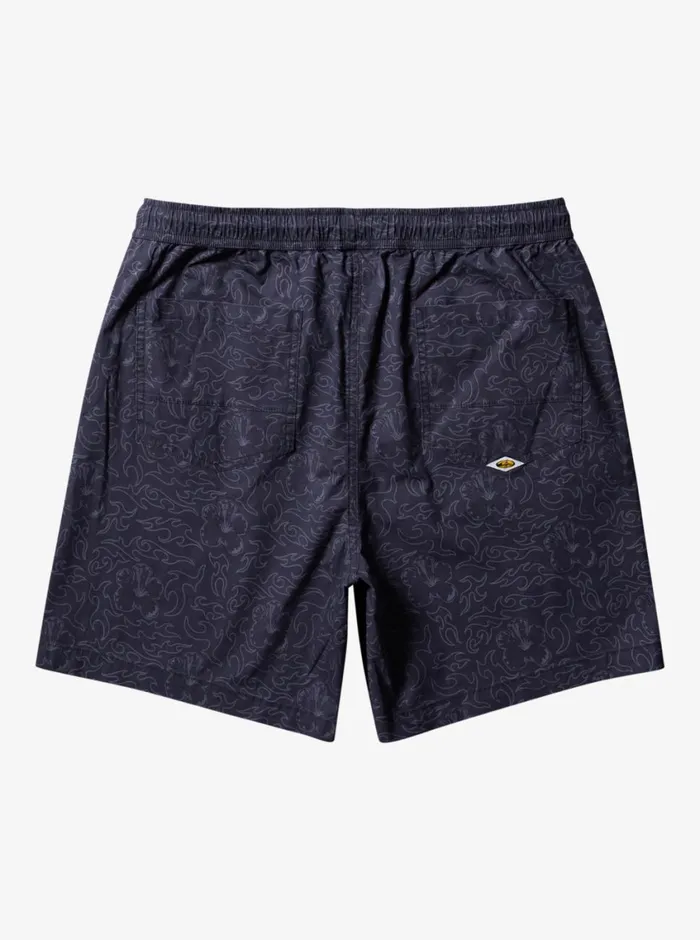 Quiksilver Saturn Taxer 18034 Elastic Shorts Tarmac Tribal Floral Mens Shorts and Amphibians