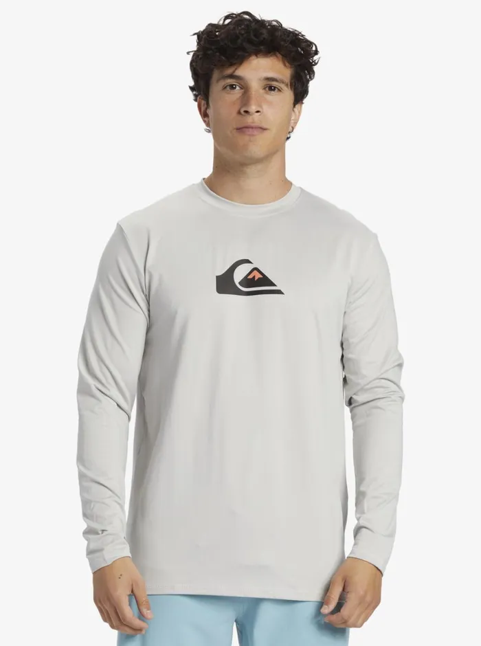 Quiksilver Solid Streak Long Sleeve UPF 50 Surf Tee Gray Violet Mens Rashguards Quiksilver Solid Streak Long Sleeve UPF 50 Surf Tee Gray Violet Mens Rashguards