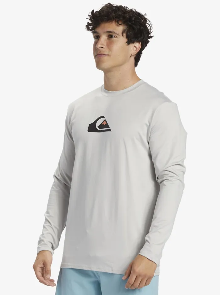 Quiksilver Solid Streak Long Sleeve UPF 50 Surf Tee Gray Violet Mens Rashguards Quiksilver Solid Streak Long Sleeve UPF 50 Surf Tee Gray Violet Mens Rashguards