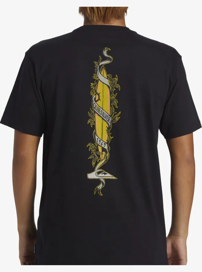Quiksilver Step Up TShirt Black Mens Tees Quiksilver Step Up TShirt Black Mens Tees