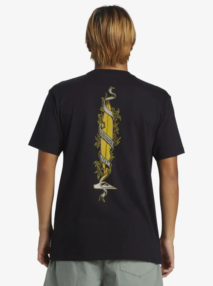 Quiksilver Step Up TShirt Black Mens Tees Quiksilver Step Up TShirt Black Mens Tees