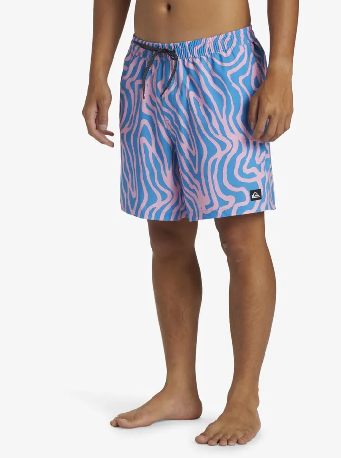 Quiksilver Surfsilk Mix Volley 17034 Elastic Waist Shorts Prism Pink Mens Elastic Waist