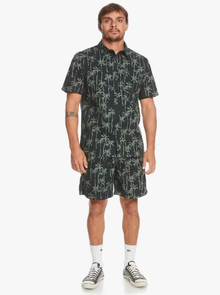 Quiksilver Taxer Print Elastic Waist Shorts Laurel Wreath Painted Palms Mens Shorts and Amphibians Quiksilver Taxer Print Elastic Waist Shorts Laurel Wreath Painted Palms Mens Shorts and Amphibians